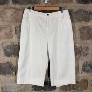 Croft & Barrow Stretch White Crop Pants Woman's Size 14‎ Summer Cruise Vacation